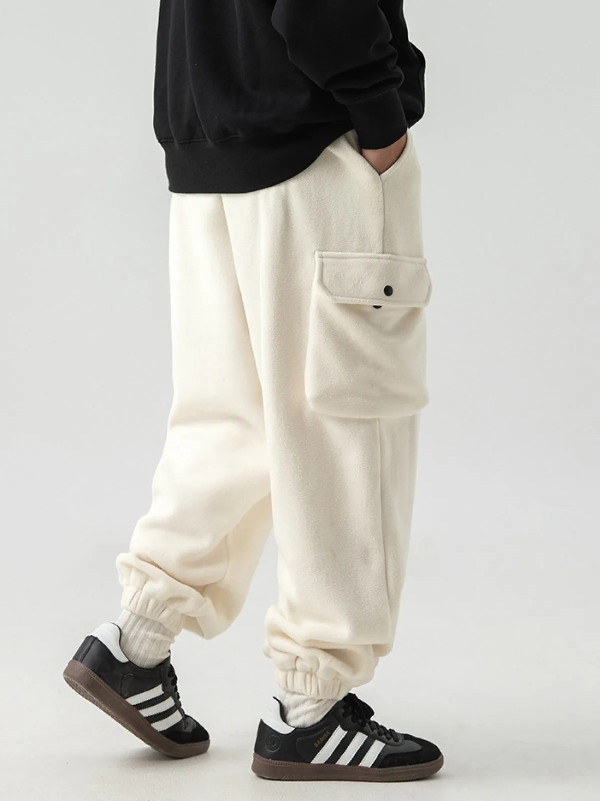 WLS Retro Japanese Large Pocket Design Sweatpants