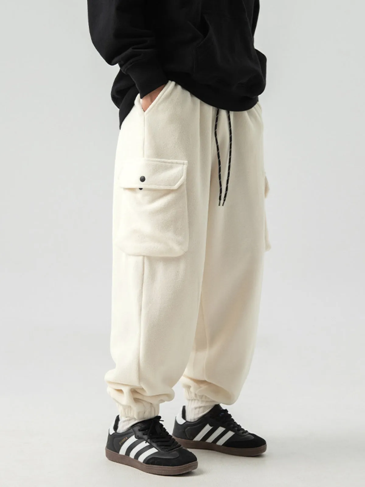 WLS Retro Japanese Large Pocket Design Sweatpants