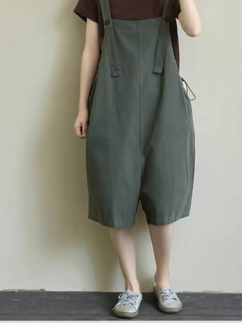 Women's Loose Casual Cool Wide Leg  Bib's Overalls Dungarees