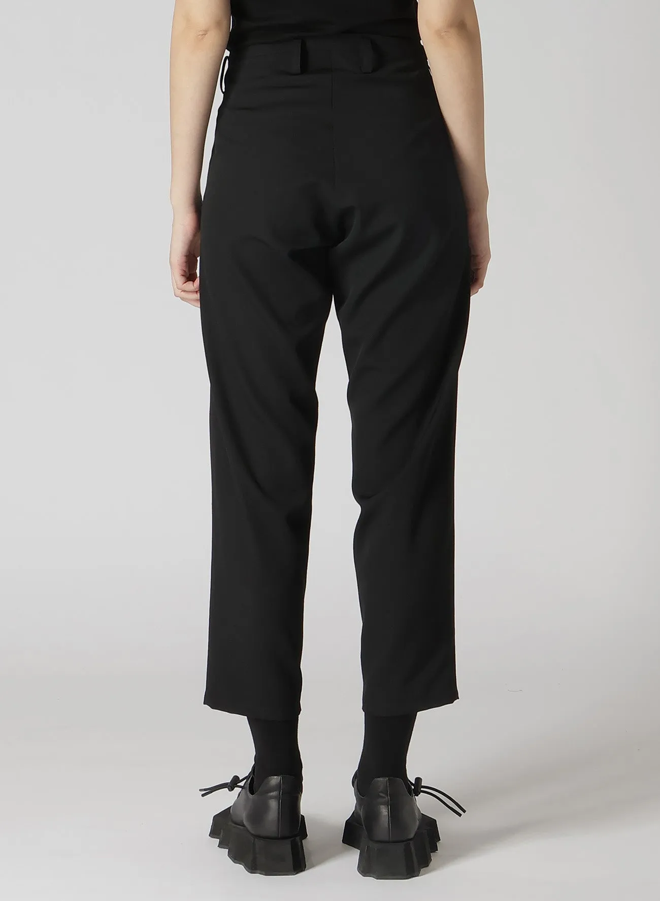 WOOL GABARDINE STRAIGHT PANTS