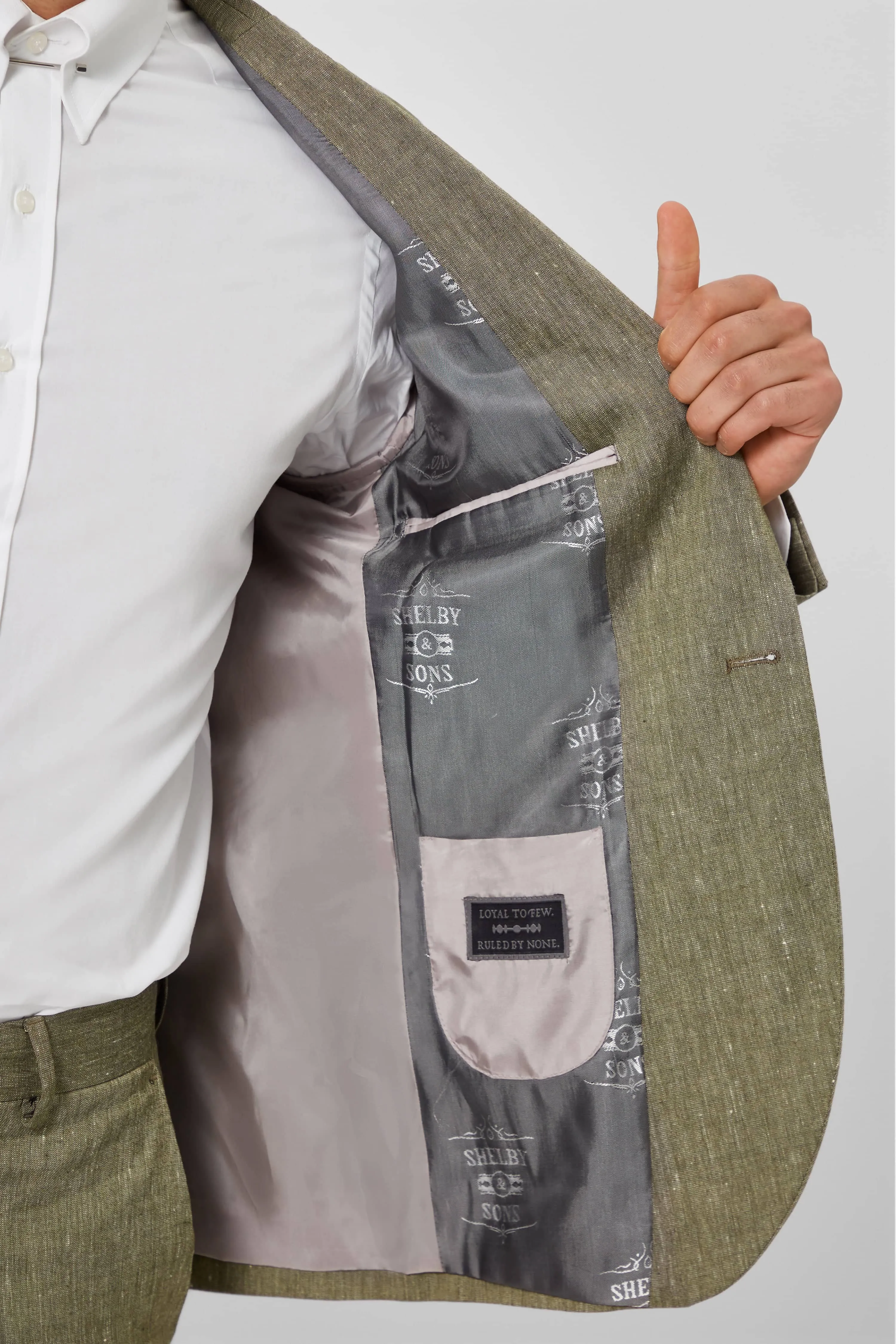 Wooten Slim Fit Khaki Linen Jacket - ARCHIVE